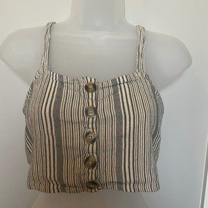 American Eagle Striped Button Crop top